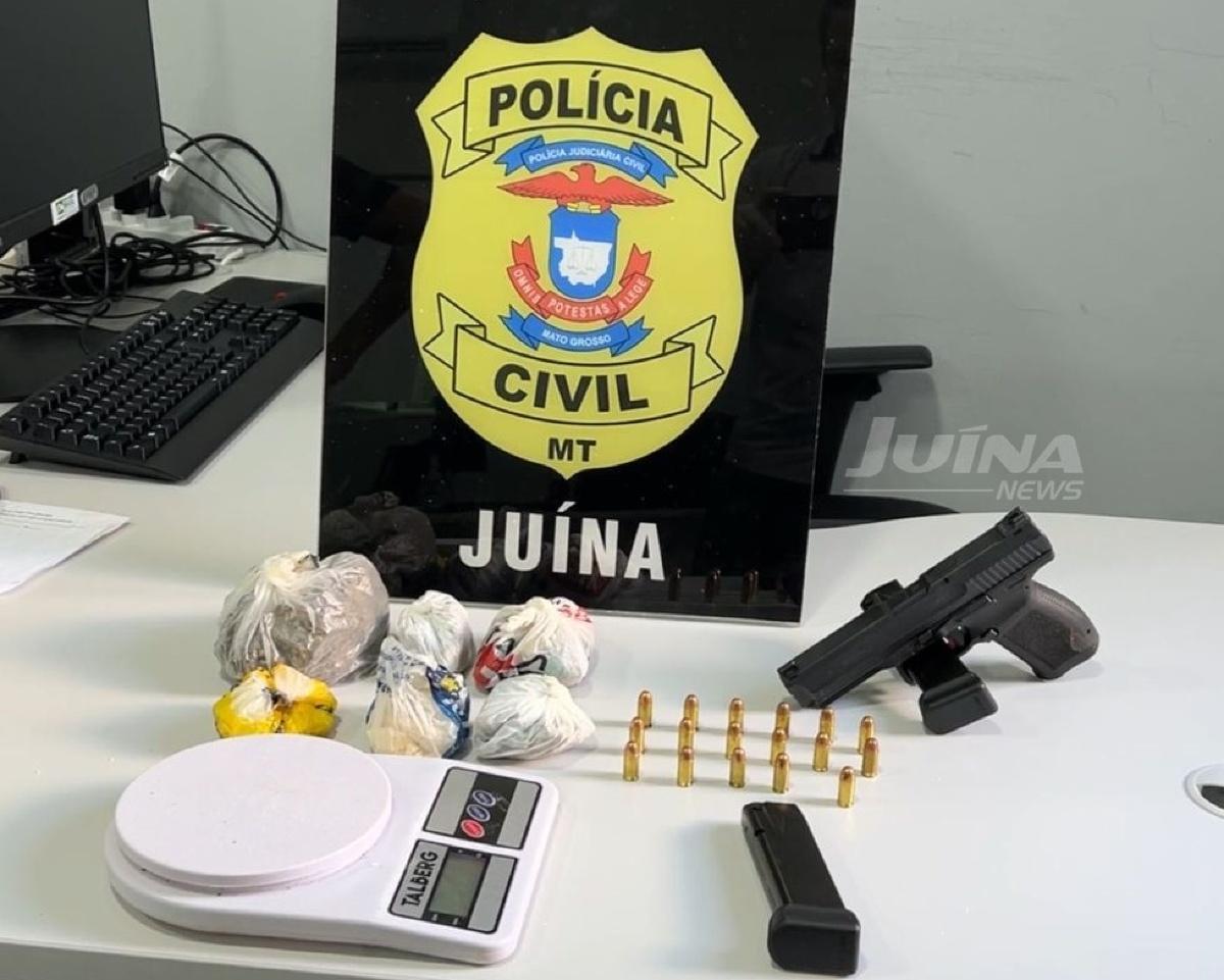 Polícia Civil apreende drogas e arma de fogo em casa de faccionado em