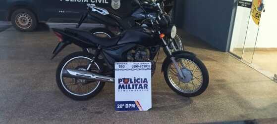 Motocicleta localizada pela PM