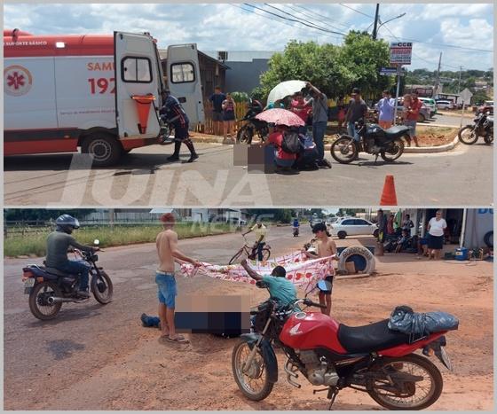 Vítimas ao chão em ambos acidentes
