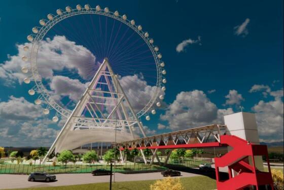 Projeto mostra como ficará roda-gigante depois de construída; atrativo será a maior roda-gigante da América Latina. Imagens: MT Par