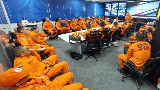 Treinamento realizado na sala de Soluções do Ciosp - Foto por: Sesp-MT